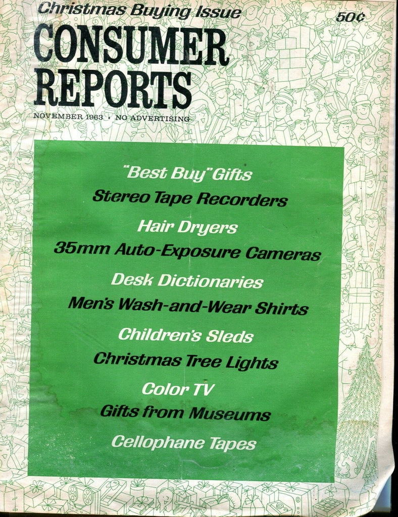 Consumer Reports Magazine November 1963 Christmas Issue GD No ML 090916jhe