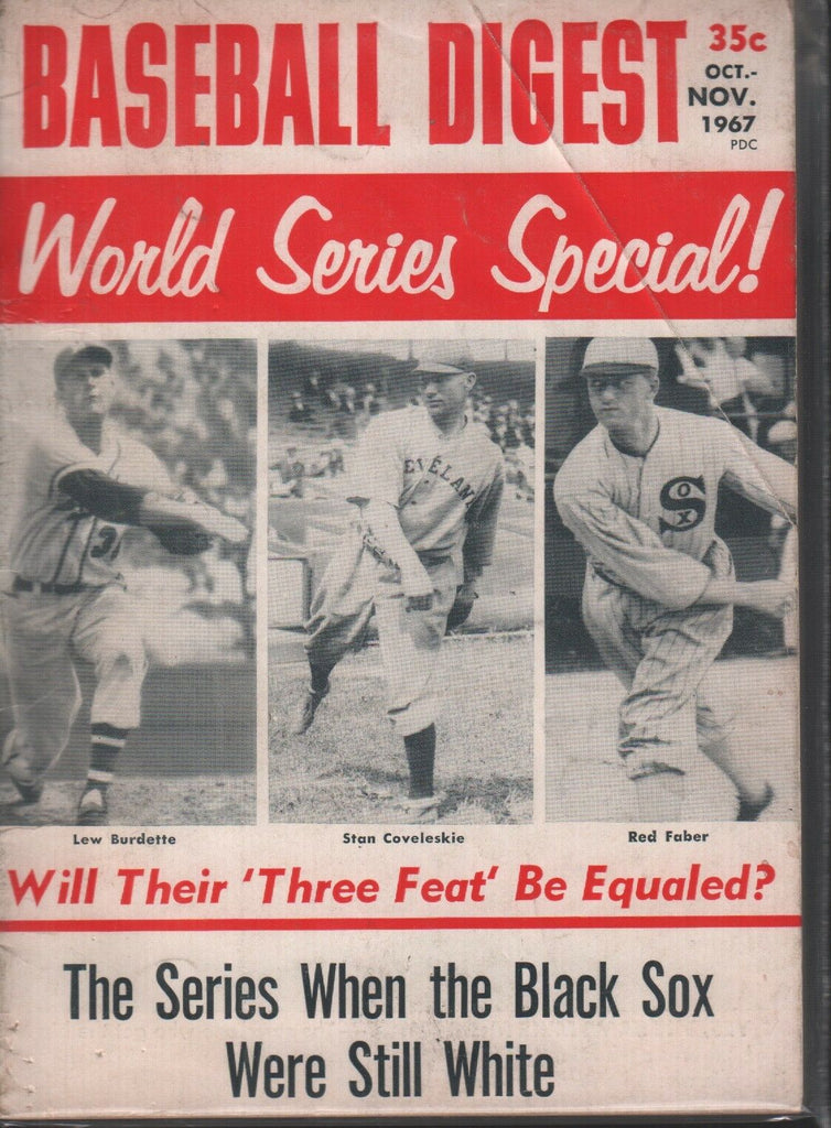 Baseball Digest October November 1967 Lew Burdette Red Faber 101618ame