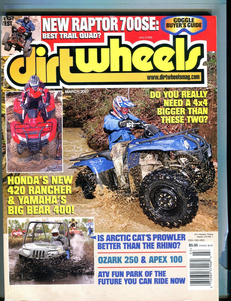 Dirt Wheels Magazine March 2007 Honda 420 Rancher EX 040417nonjhe