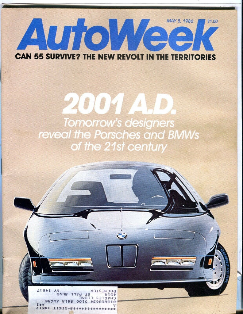 AutoWeek Magazine May 5 1986 Porsche BMW EX w/ML 021617jhe