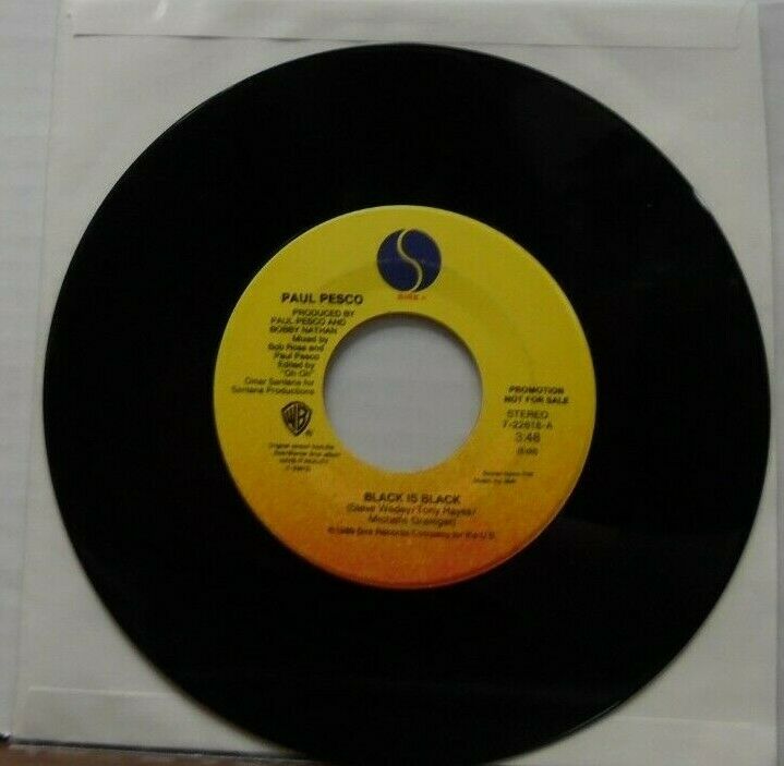 Paul Pesco Black is Black 45RPM PROMO 1989 022220LLE45