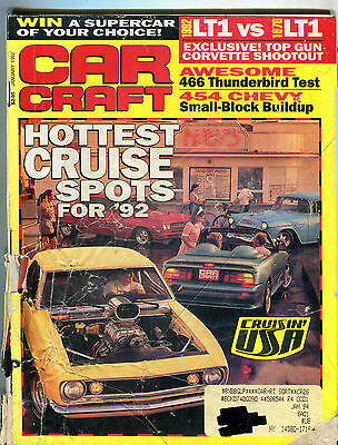 Car Craft Magazine January 1992 Hottest Cruise Spots GD 033116jhe