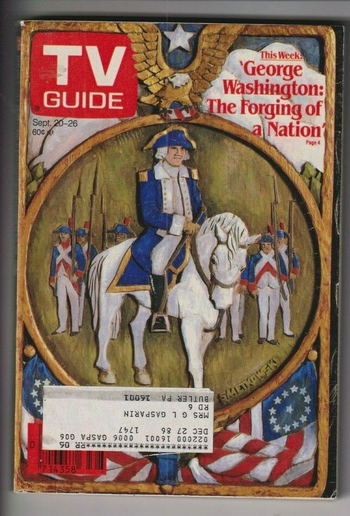 Tv Guide Mag George Washington September 20-26, 1986 110319nonr