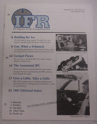 IFR Pilot Magazine Briefing For Ice & Cockpit Flows December 1997 FAL 061815R