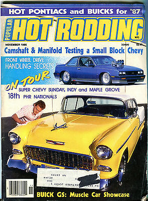 Popular Hot Rodding Magazine November 1986 Buick GS Muscle Car VGEX 032216jhe