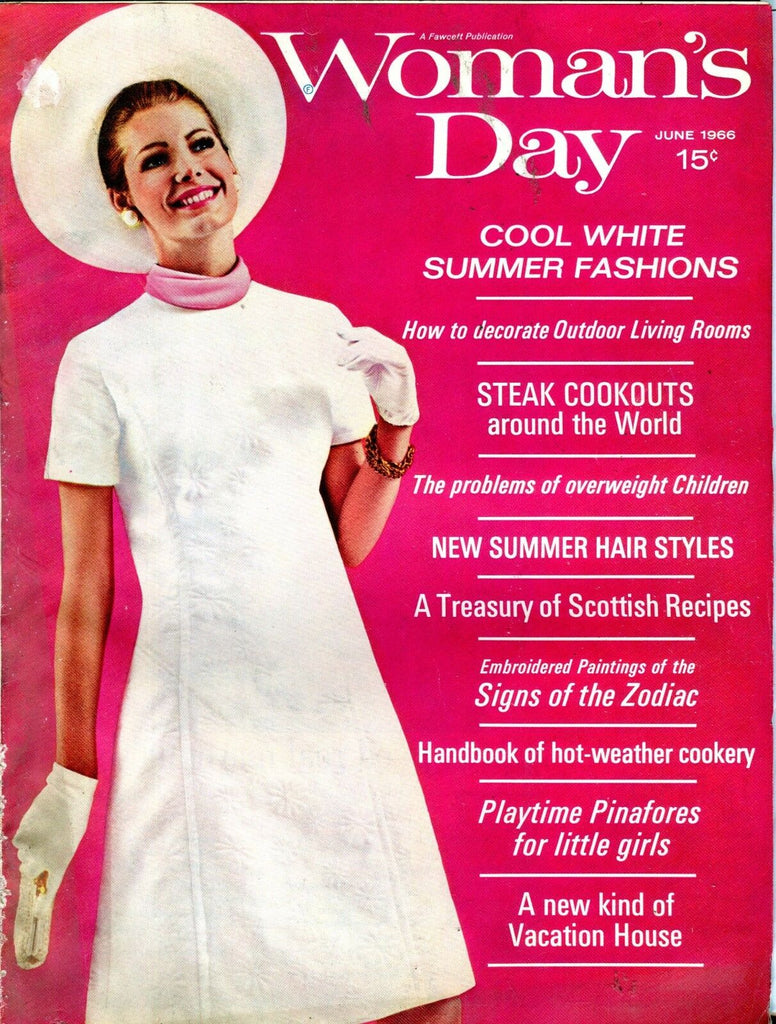 Woman's Day Magazine June 1966 White Summer Fashions VG NO ML 091316jhe