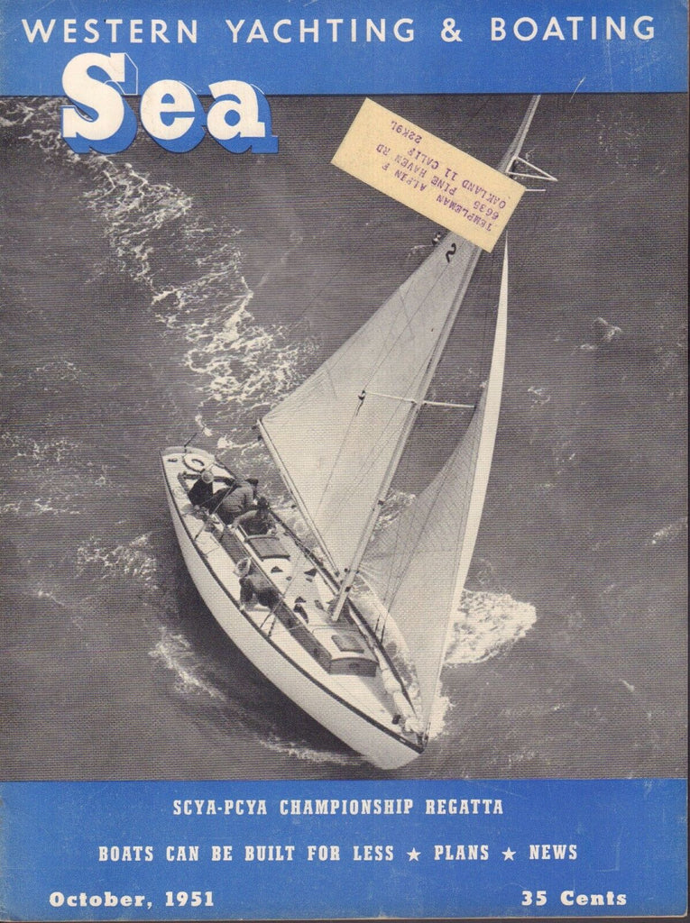 Sea Western Yachting October 1951 Scya-Pcya Championship w/ML 062117nonDBE