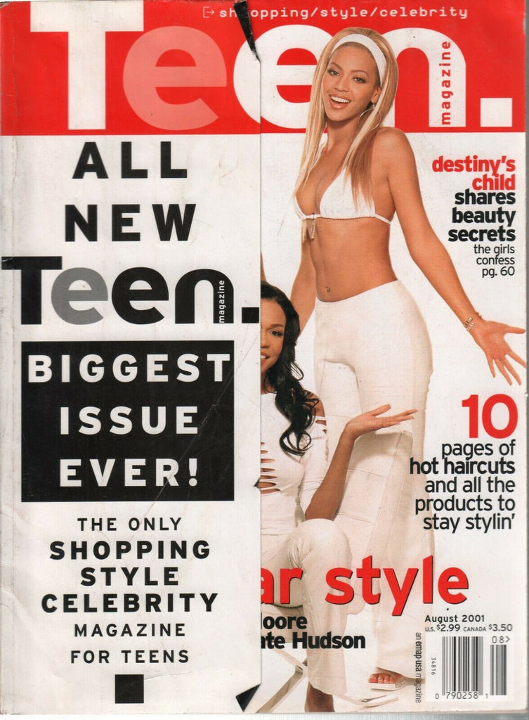 Teen Magazine August 2001 Beyonce Destinys Child Mandy Moore 080219DBE