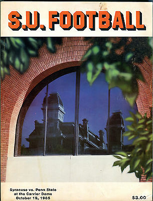 S.U. Football Syracuse vs. Penn State October 19, 1985 Program VGEX 010516jhe2