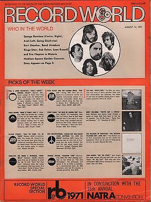 Record World August 14 1971 George Harrison, Bob Dylan EX 120715DBE