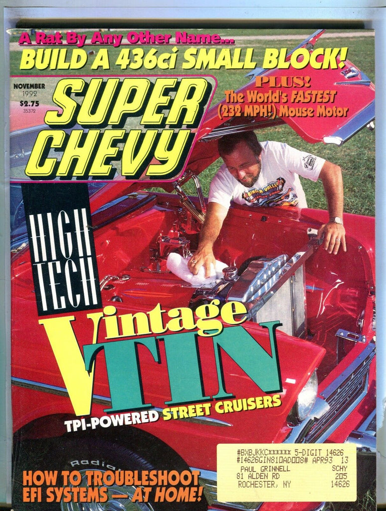 Super Chevy Magazine November 1992 436ci Small Block VG w/ML 031717nonjhe