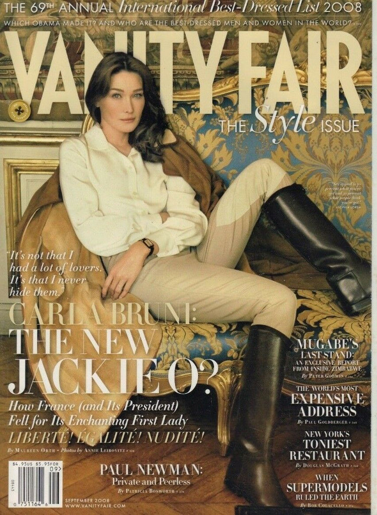 Vanity Fair September 2008 Carla Bruni Paul Newman Peter Godwin 012519DBE