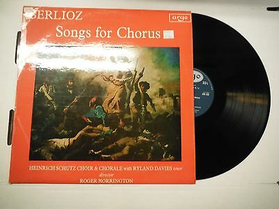 33 RPM Vinyl Berlioz Songs For Chorus Argo ZRG 635 102814KME