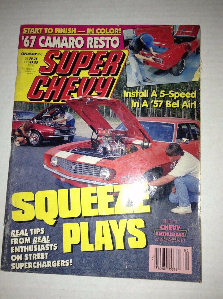 Super Chevy Magazine Squeeze Plays '67 Camaro Resto September 1993 030717NONRH
