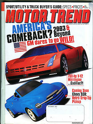 Motor Trend Magazine November 2001 America's Comeback EX 080916jhe