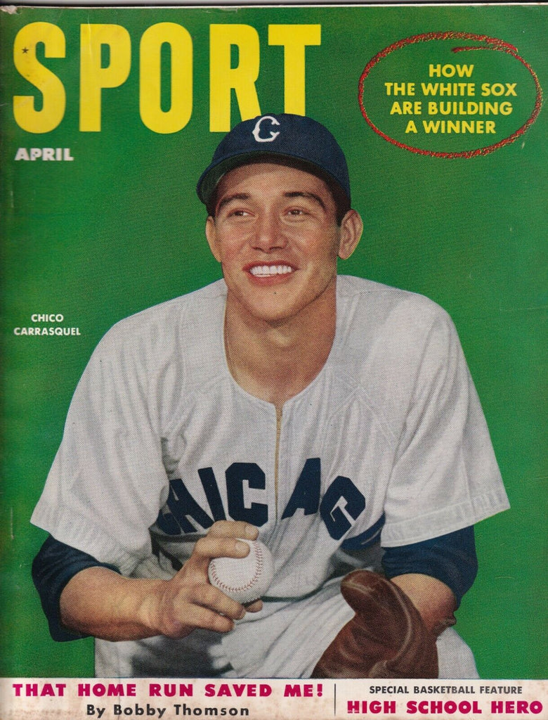Sport Magazine Chico Carrasquel Bobby Thomson April 1952 NO ML 073119nonr