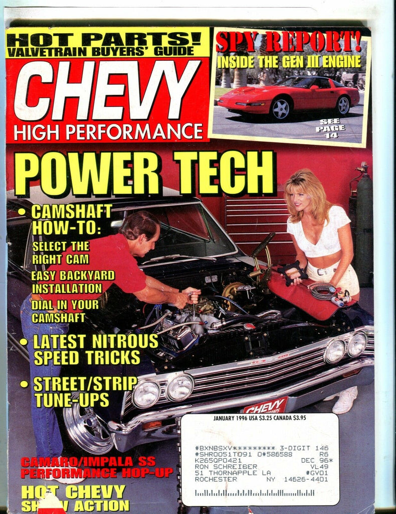 Chevy High Performance Magazine January 1996 Camaro VG w/ML 050517nonjhe
