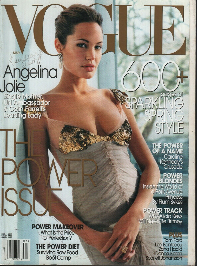 Vogue March 2004 Angelina Jolie Tom Ford Lee Bontecou Zaha Hadid 072619AME