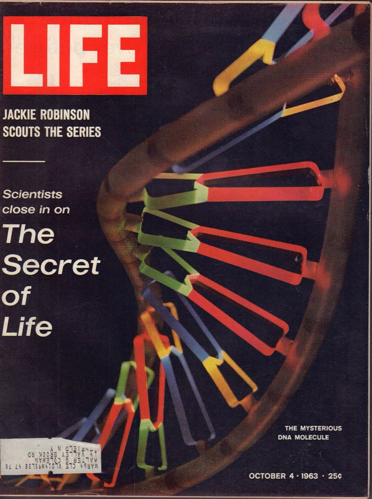 Life October 4 1963 Jackie Robinson, DNA Molecule w/ML VG 093016DBE