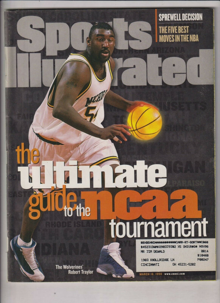 Sports Illustrated Mag Robert Taylor & NCAA March 16, 1998 022720nonr
