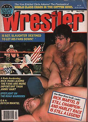 The Wrestler March 1985 Sgt. Slaughter, Rick Martel VG 012116DBE