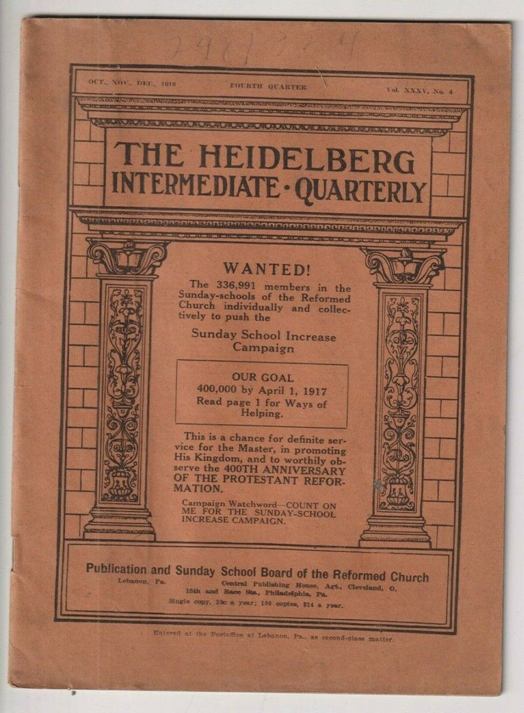 The Heidelberg Intermediate Quarterly Oct-Dec 1916 022420nonr