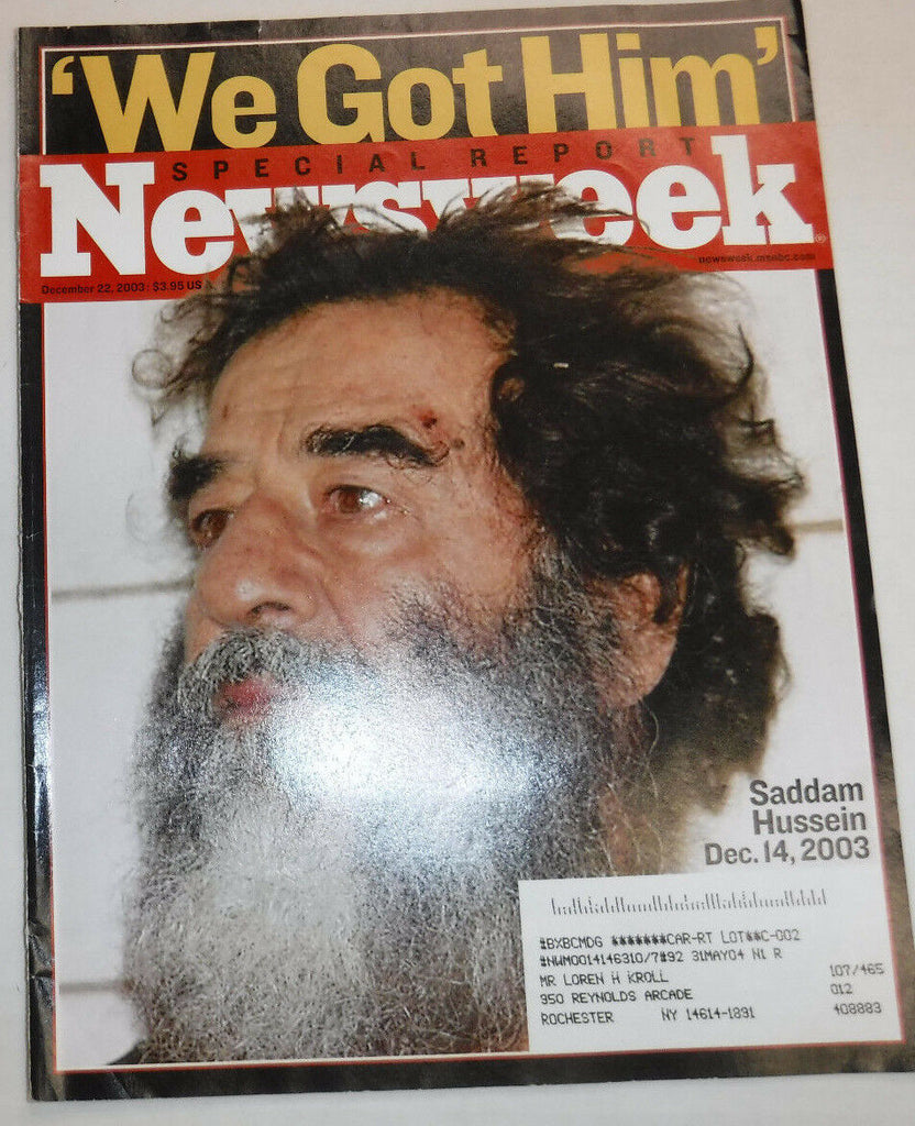 Newsweek Magazine Saddam Hussein December 22, 2003 101816R