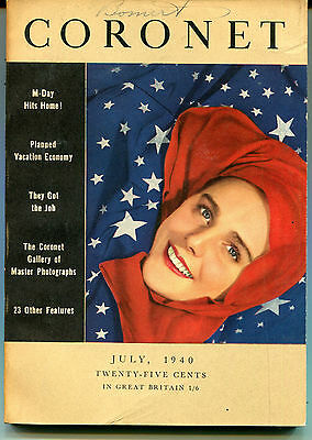Coronet Magazine July 1940 Great Pics/Stories EX w/writing on top 121815jhe2