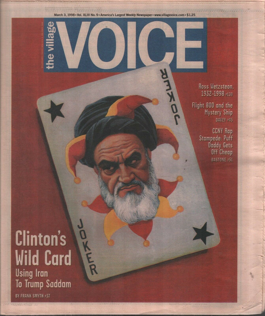 The Village Voice NYC March 3 1998 Bill Clinton Saddam Hussein 122019AME2