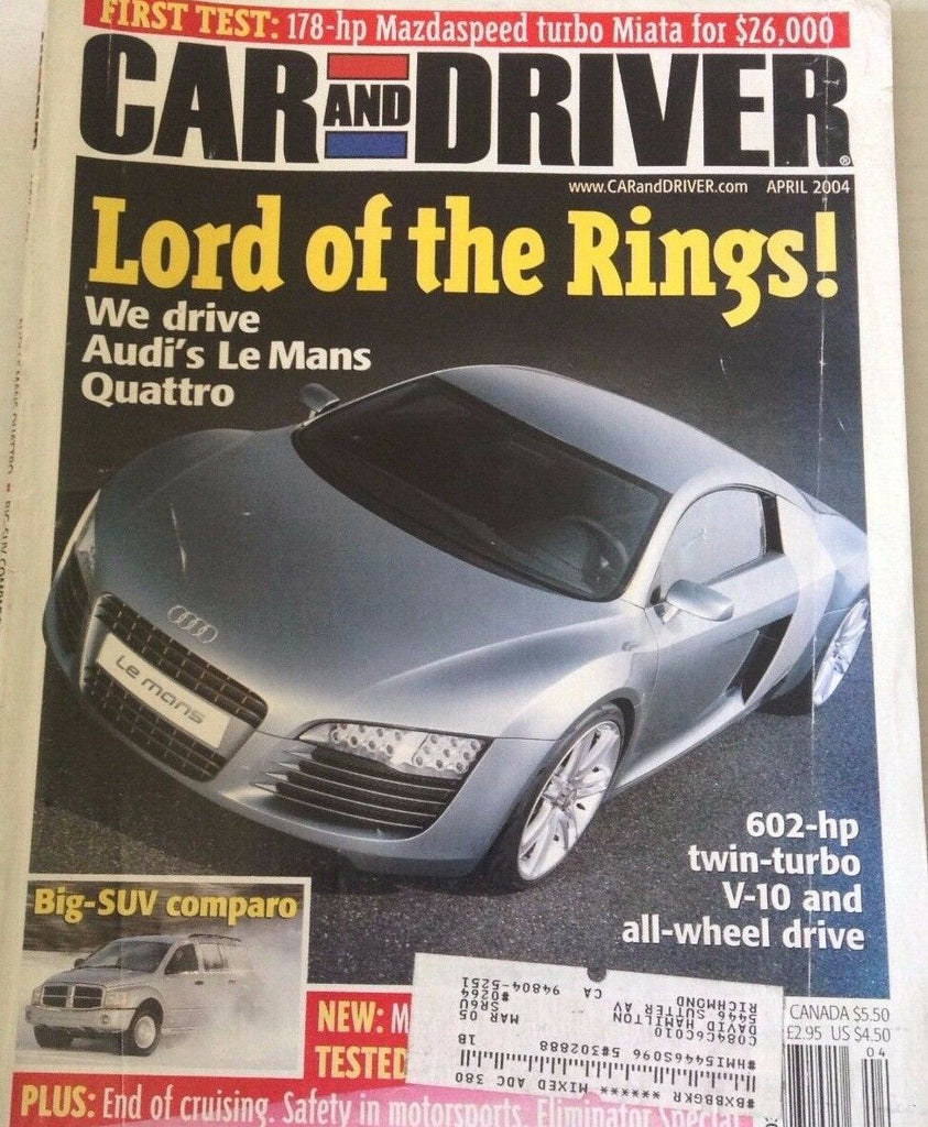 Car And Driver Magazine Audi's Le Mans Quattro April 2004 080217nonrh