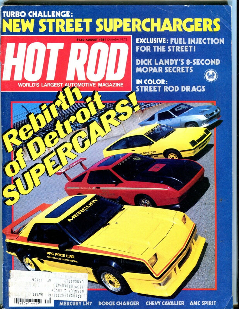 Hot Rod Magazine August 1981 Supercars VG w/ML 051217nonjhe