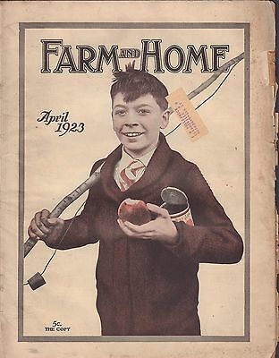 Farm and Home April 1923 Boy with Fishing Pole w/ML Gd 062316DBE