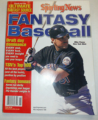 The Sporting News Magazine Fantasy Baseball Mike Piazza 2001 011515R
