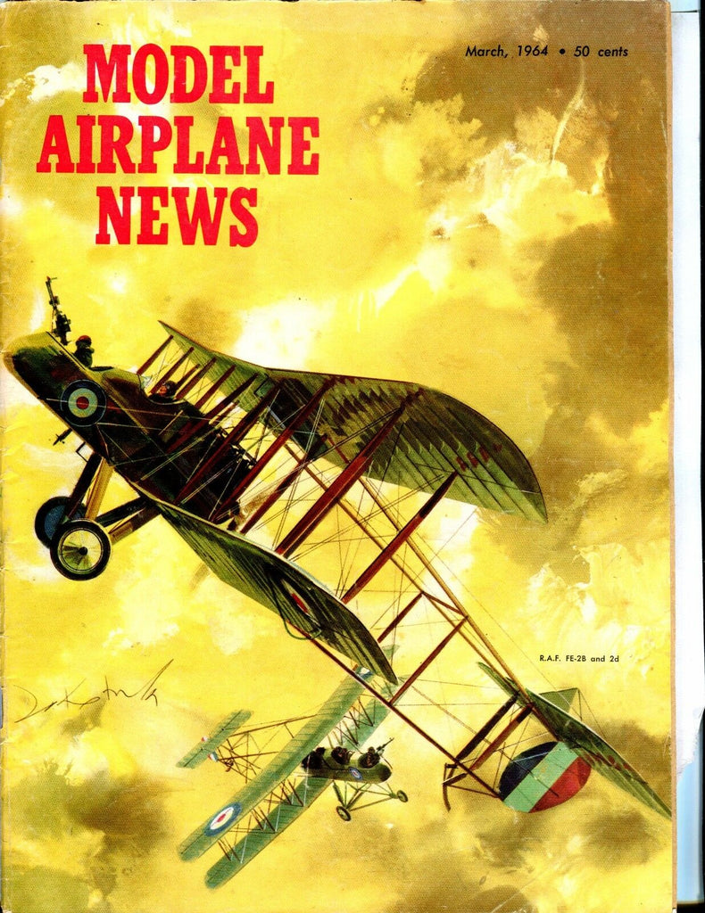 Model Airplane News Magazine March 1964 R.A.F. FE-28 GD 041317nonjhe