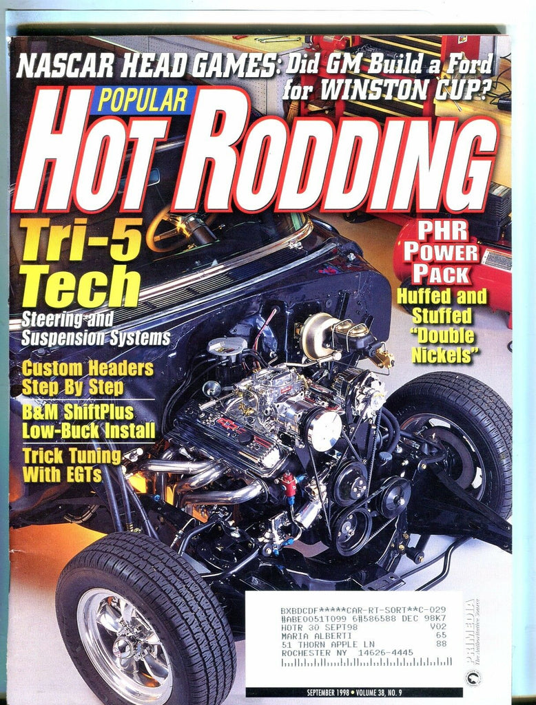 Popular Hot Rodding Magazine September 1998 Tri-5 Tech EX w/ML 050617nonjhe
