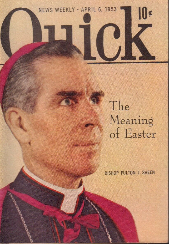 Quick News Weekly April 6 1953 Bishop Fulton Sheen Cheesecake Pin Up 091318AME