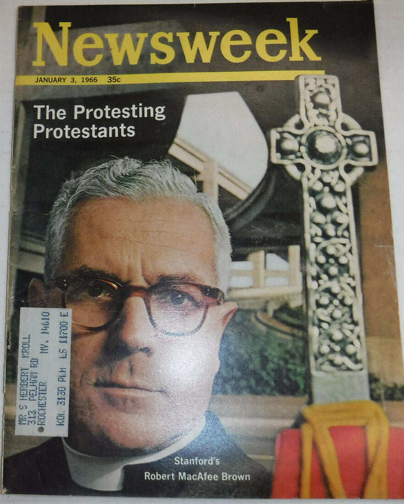 Newsweek Magazine Robert MacAfee Brown January 3, 1966 101116R