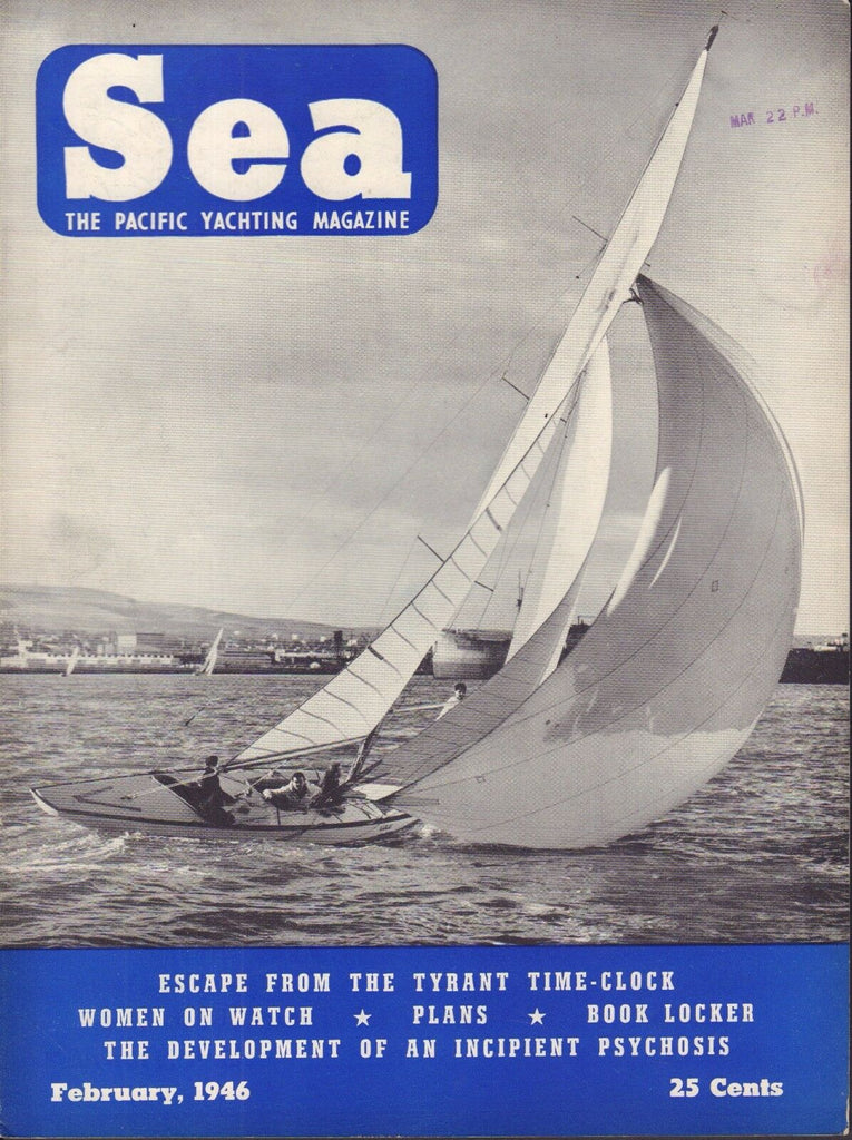 Sea Boating Magazine February 1946 Tyrant Time Clock, Book Locker 041817nonDBE