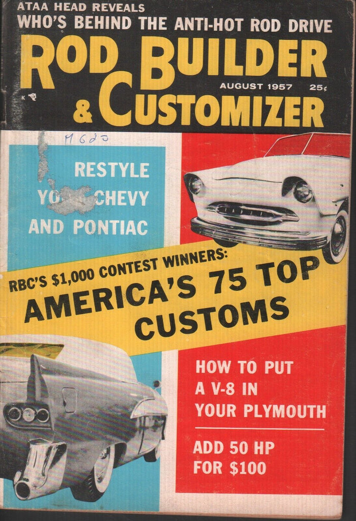 Rod Builder & Customizer Vintage Magazine August 1957 Plymouth 121518AME