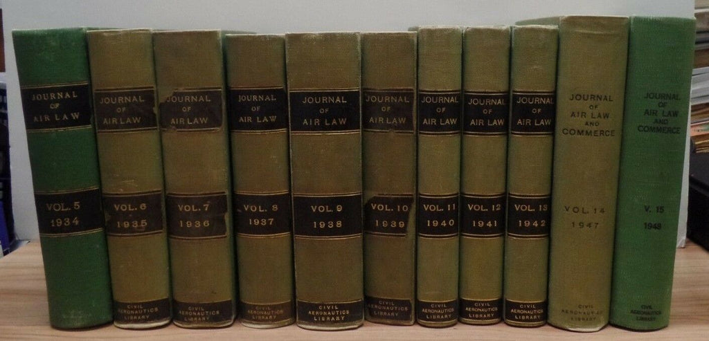 Journal of Air Law Vol.5 - 15 1934-'47 ex-FAA Library Books Lot of 11 102318DBT