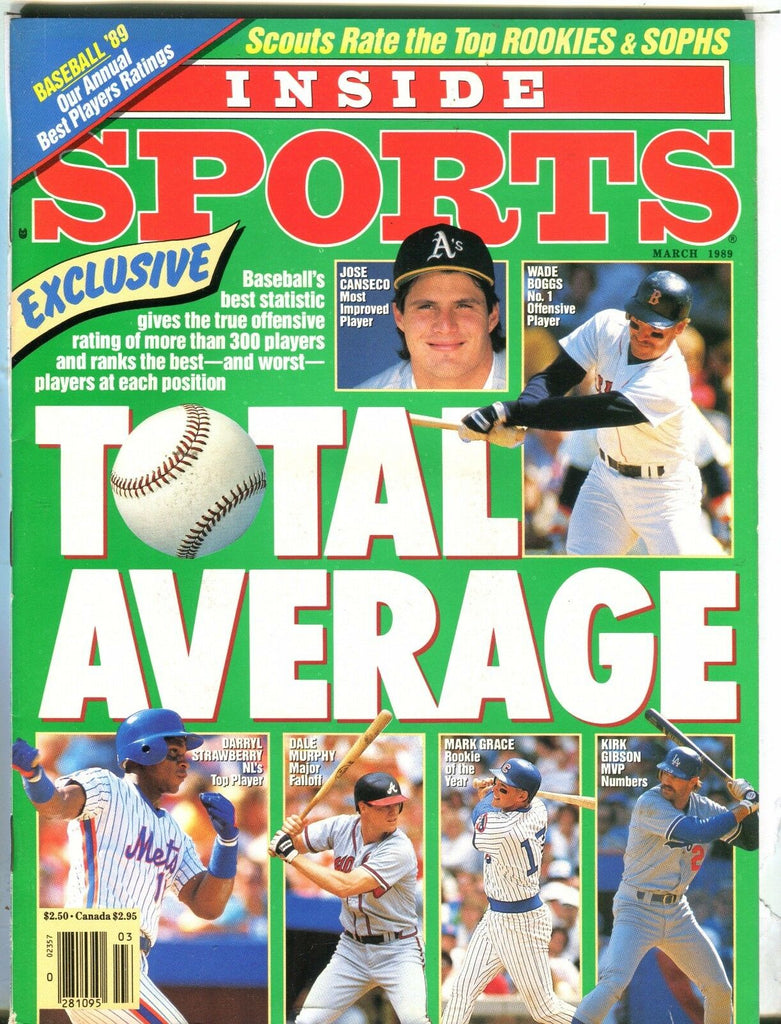 Inside Sports Magazine March 1989 Wade Boggs EX No ML 031717nonjhe