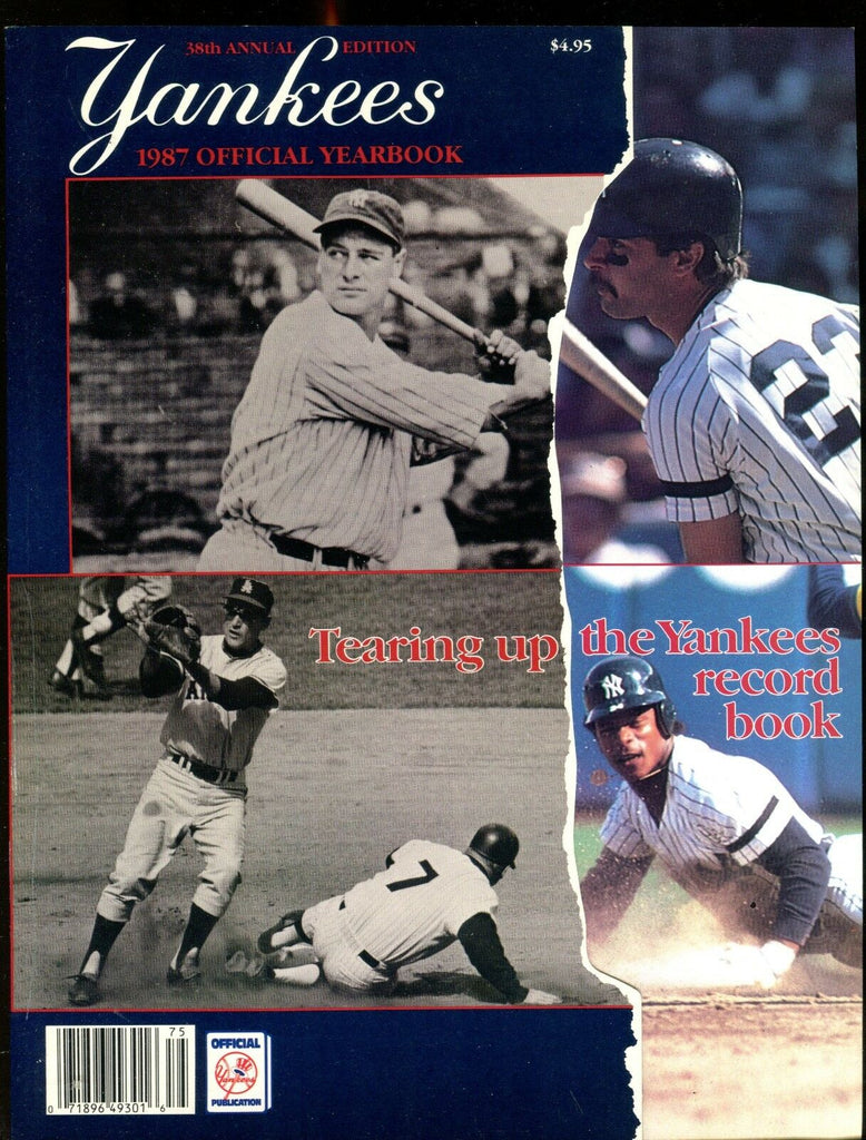 1987 New York Yankees Official Yearbook Lou Gehrig EX 010217jhe