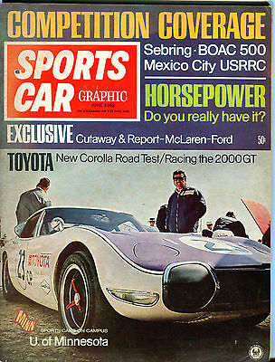 Sports Car Graphic Magazine June 1968 Toyota Corolla EX 061616jhe