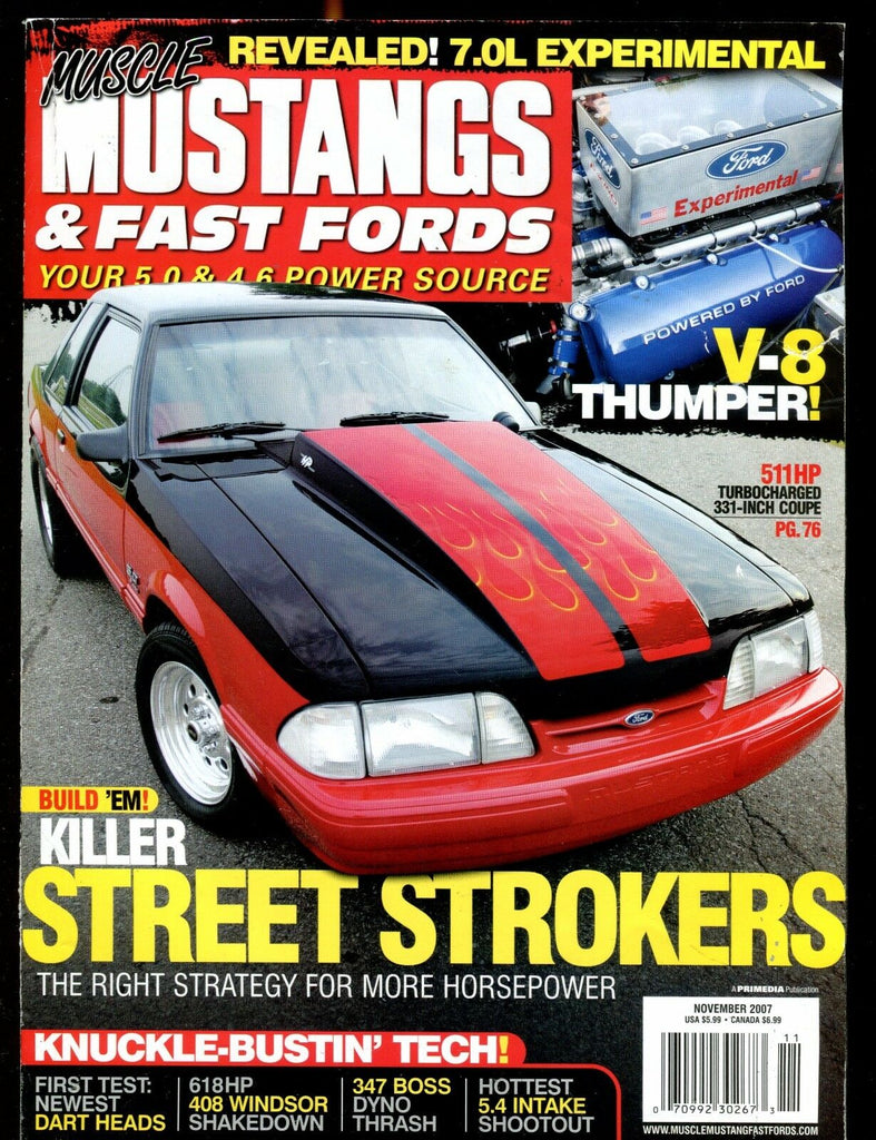 Muscle Mustangs & Fast Fords Magazine November 2007 EX No ML 021517jhe