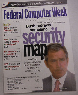 Federal Computer Week Magazine George W. Bush Security June 2002 071515R