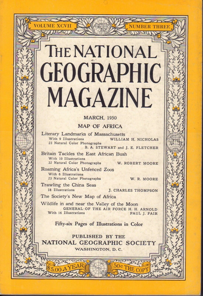 National Geographic Magazine March 1950 w/Africa Map 092017nonjhe