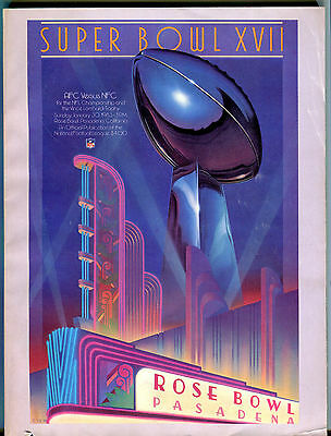 Super Bowl XVII Program 1983 Rose Bowl Pasadena CA EX 042116jhe