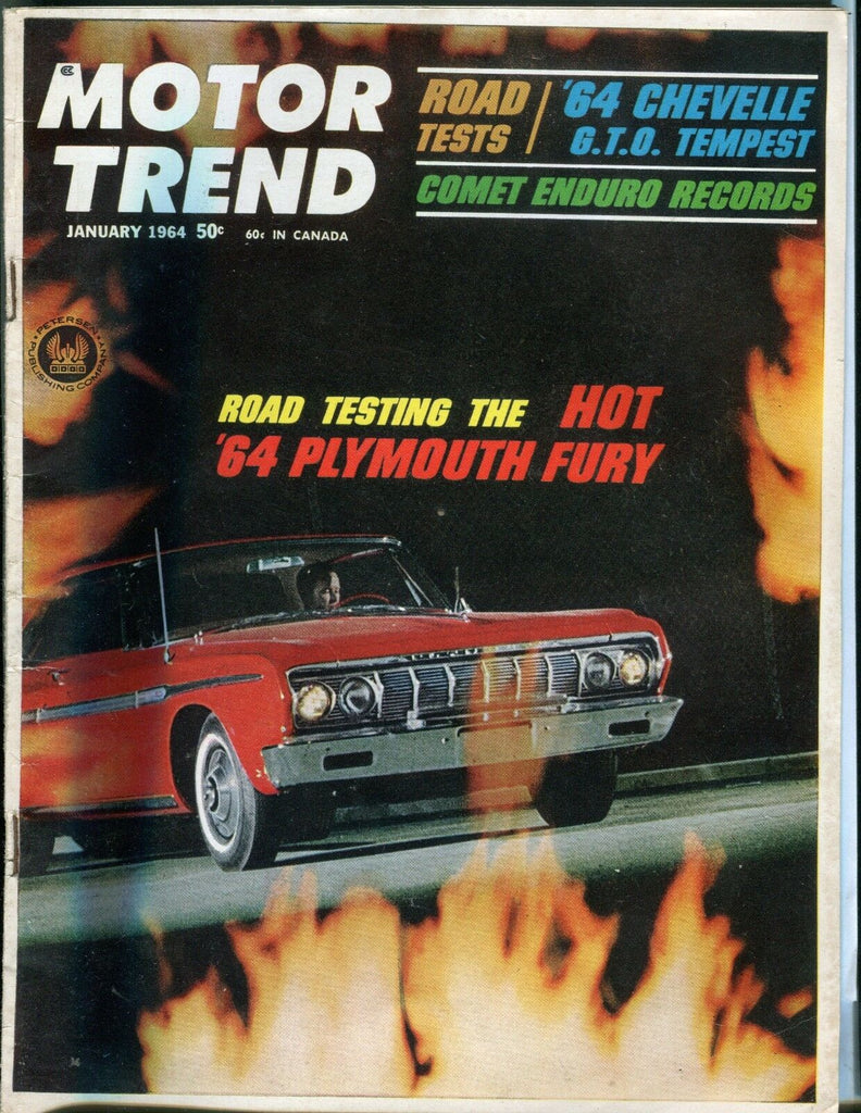Motor Trend Magazine January 1964 Plymouth Fury EX No ML 011017jhe