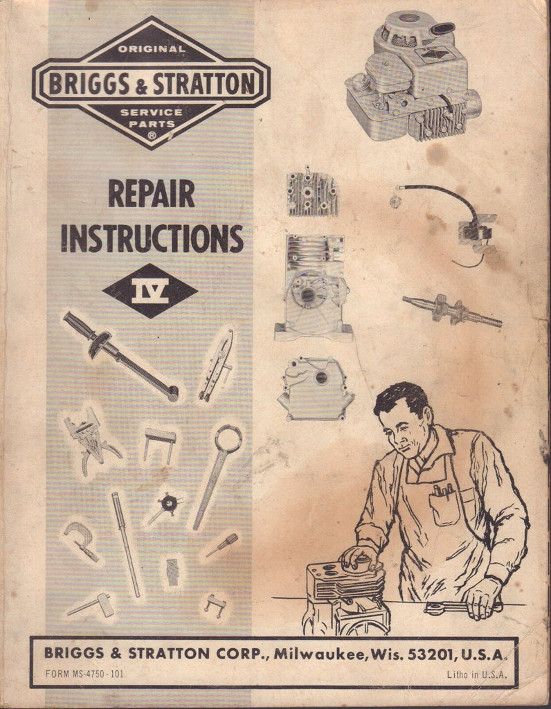 Briggs & Stratton Service Parts Repair Instructions 4 MS-4750 101 081117nonDBE