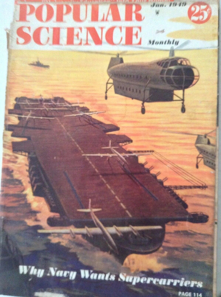 Popular Science Magazine Navy Supercarriers? January 1949 082817nonrh2